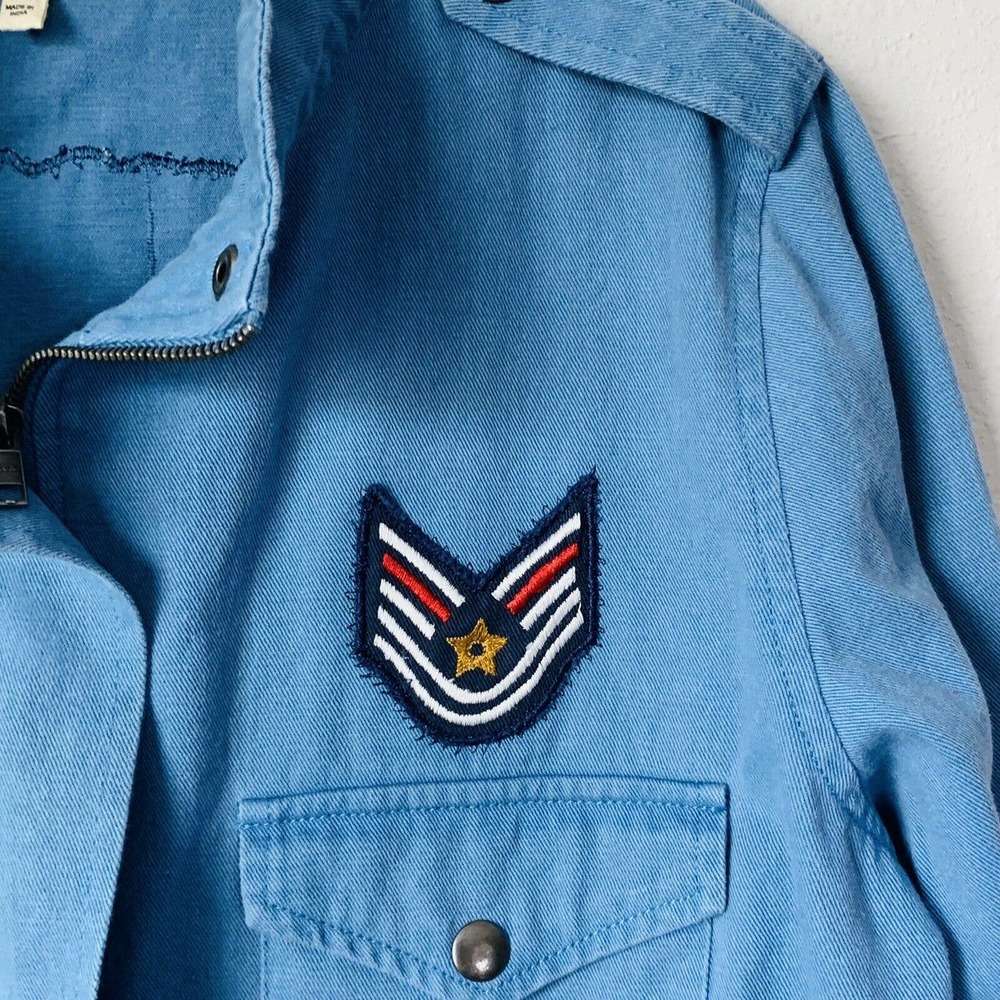 Sheryl Crow Blue Military Flag Utility Cargo Jacket - Picture 3 of 5